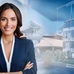 MUJER CON UN GRAFICO DE UNA CASA