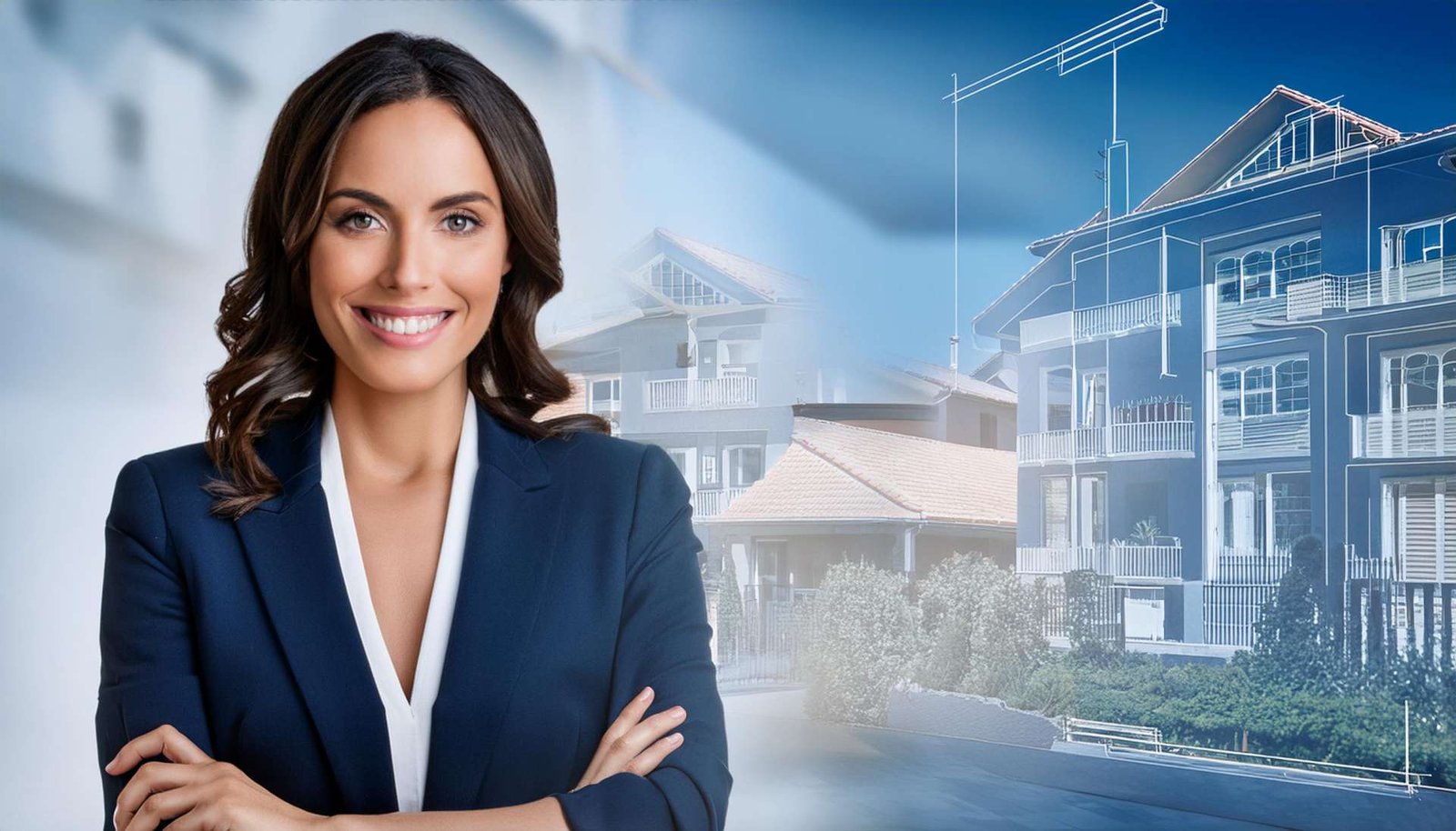 MUJER CON UN GRAFICO DE UNA CASA